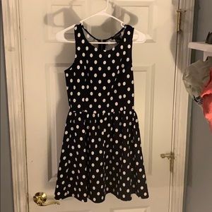Blue Polka Dot Fit and Flare Dress